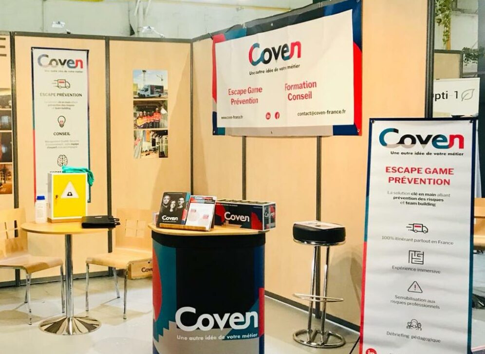 Photo du stand Coven à l'édition marseillaise de Préventica en 2019.