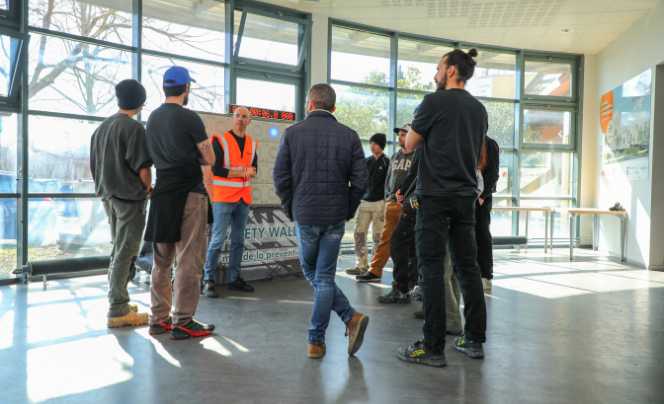 atelier coven avec le mur prévention pour les étudiants des compagnons du tour de france