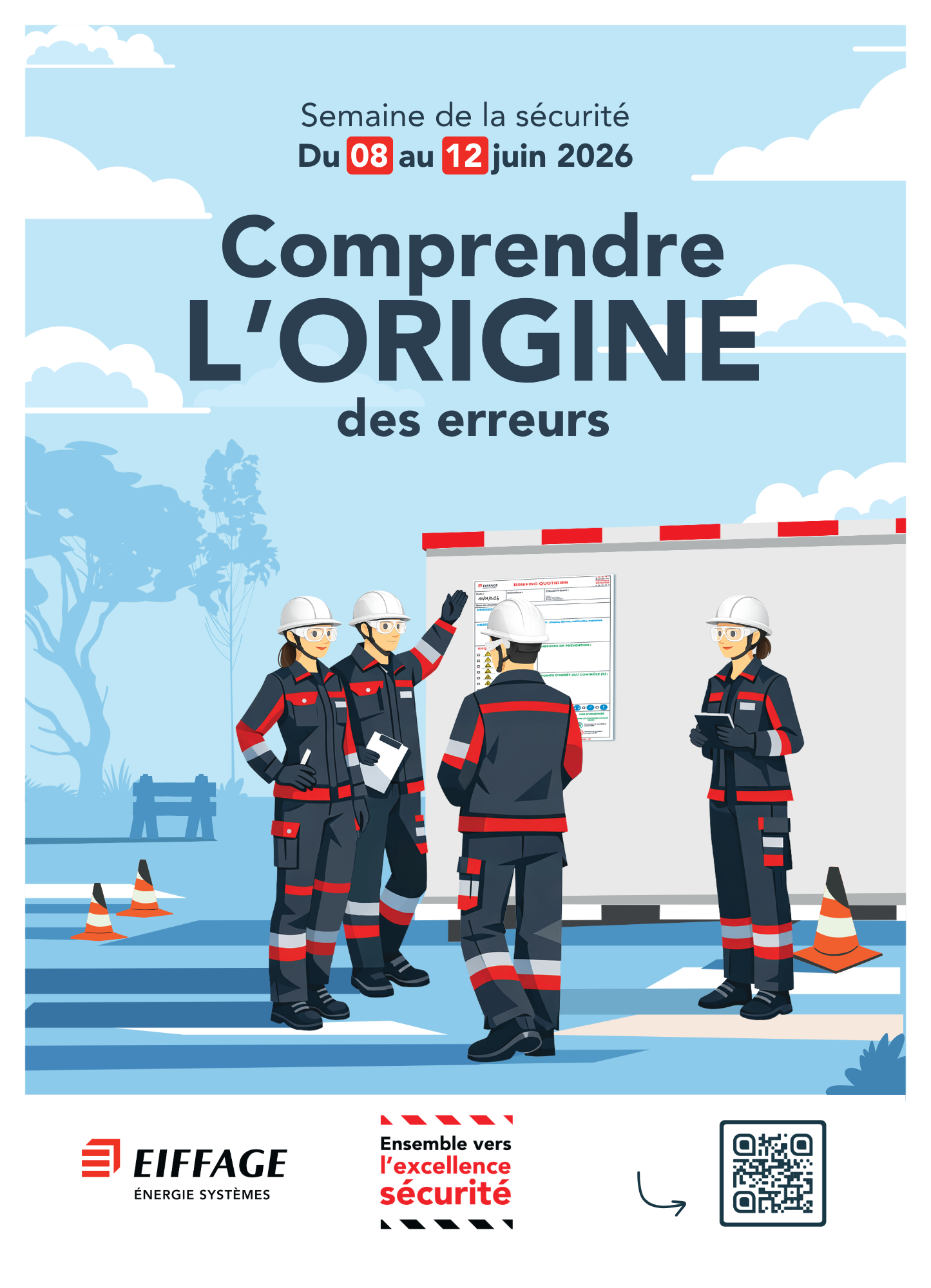 Affiche pour annoncer la semaine sécurité d'Eiffage